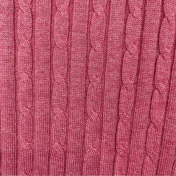 Express Pink Cable Knit Silk Cashmere Blend Long Sleeve Sweater - Picture 6 of 11